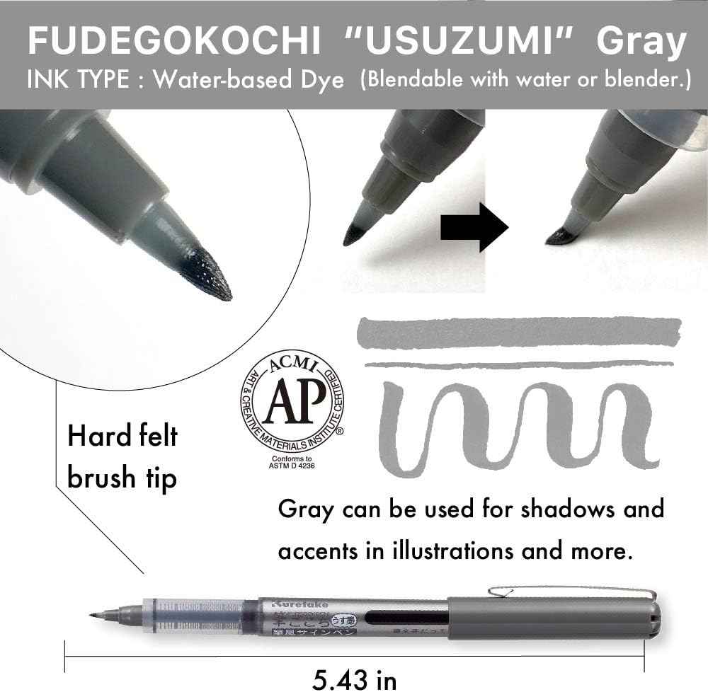 Kuretake Zig Inktober Brush Pen Set for Manga Drawing Calligraphy 3 Pack