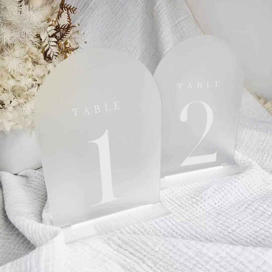 Frosted Arch Acrylic Table Numbers 1-20 for Wedding Reception,5x7 INCH