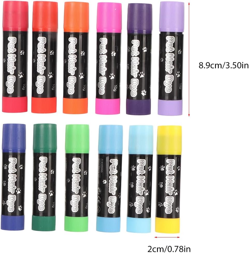 12 Colors Washable Temporary Hair Dye for Dogs Cats
