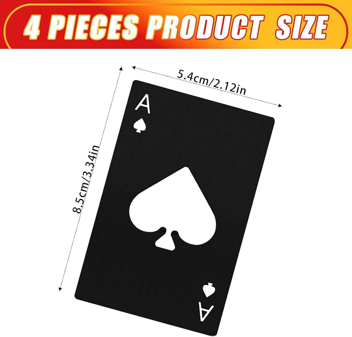 Portable Stainless Steel Bottle Opener Credit Card Size 4 Pack