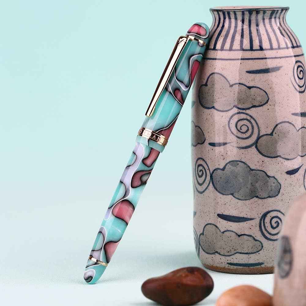 Stylo plume Majohn S3 en celluloïd, pointe fine en iridium plaqué or