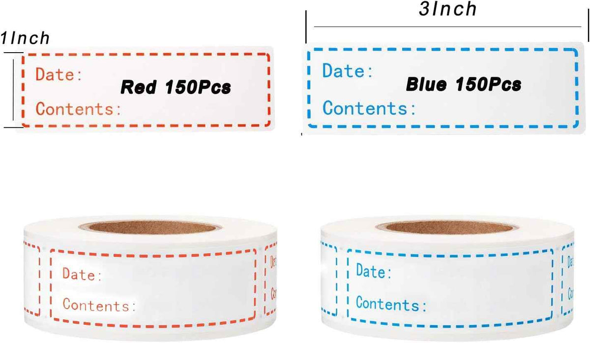 Étiquettes de congélateur amovibles 300 pièces, autocollants de stockage des aliments de 1x3 pouces