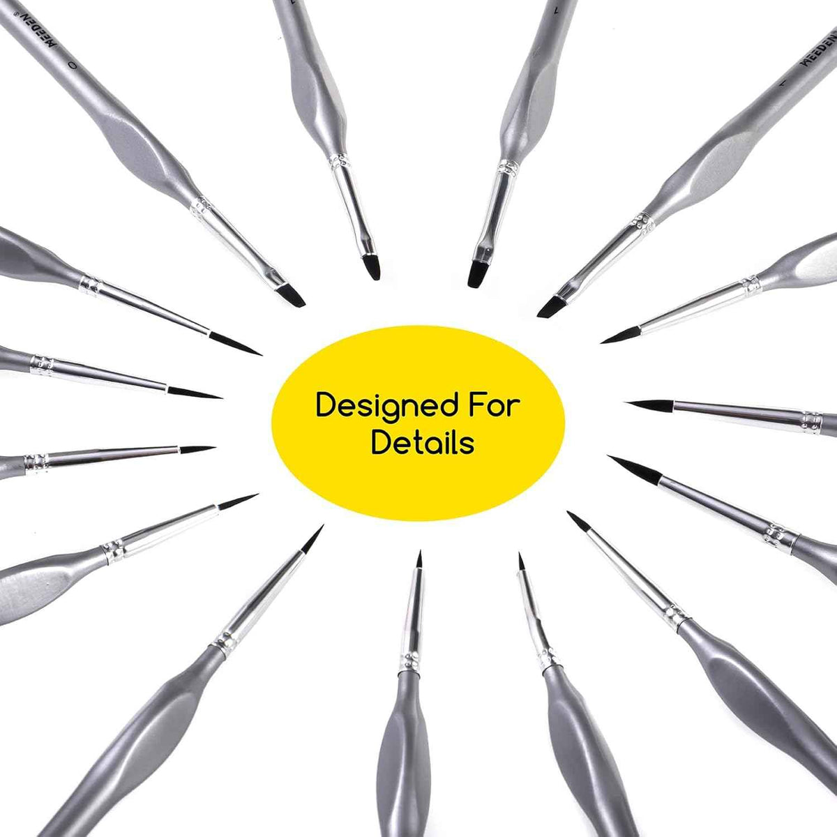 MEEDEN Detail Paintbrush Set 15 Pieces Miniature Paint Brush