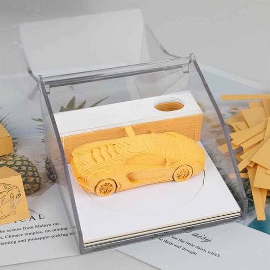Sportwagen 3D Memo Pad Notizblöcke mit Stifthalter