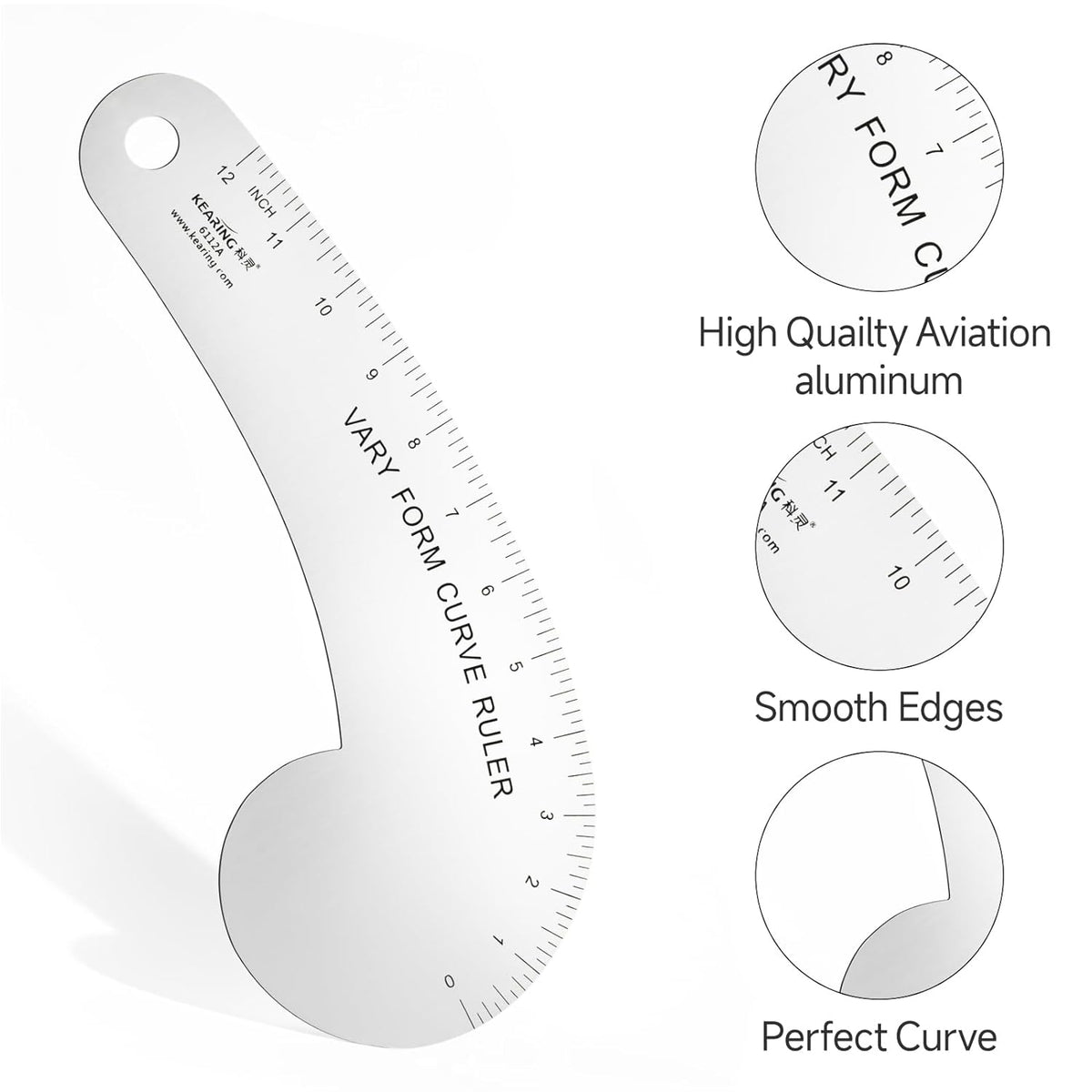 Vary Form Curve Ruler 12“ French Curve Ruler for Measuring Sewing