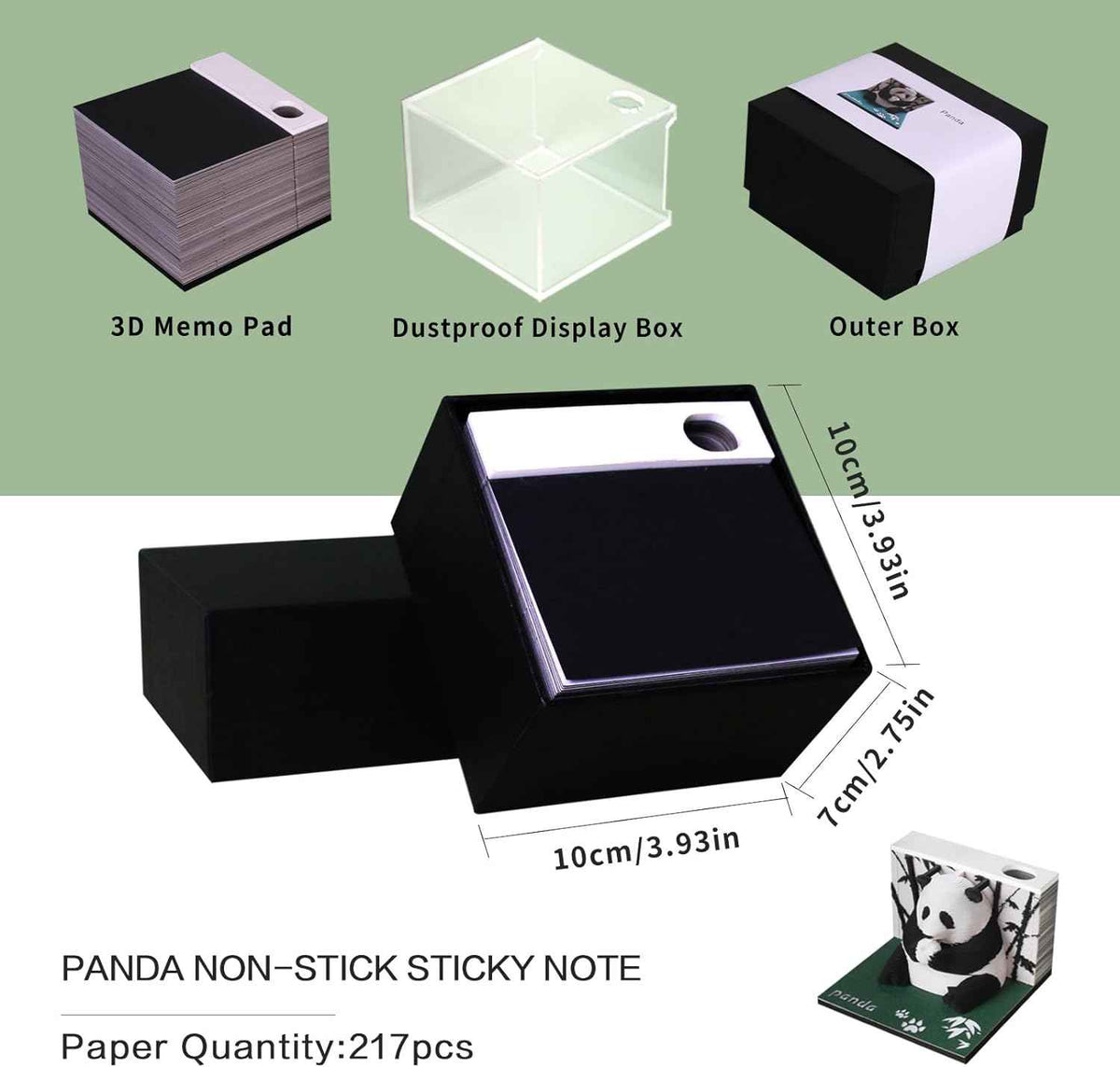 2026 Time Piece Panda 3D Calendar Memo Pad with Pen Holder