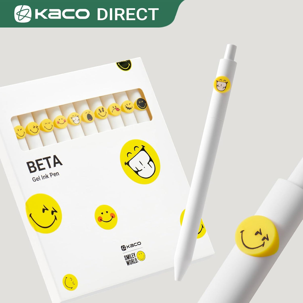 Kaco SMILEY WORLD Cute Gel Pens 10 Pieces Set