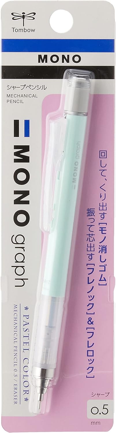 Tombow Mekanisk blyant, Monografi Pastellfarge 0,5 mm, Mintgrønn (DPA-136C)
