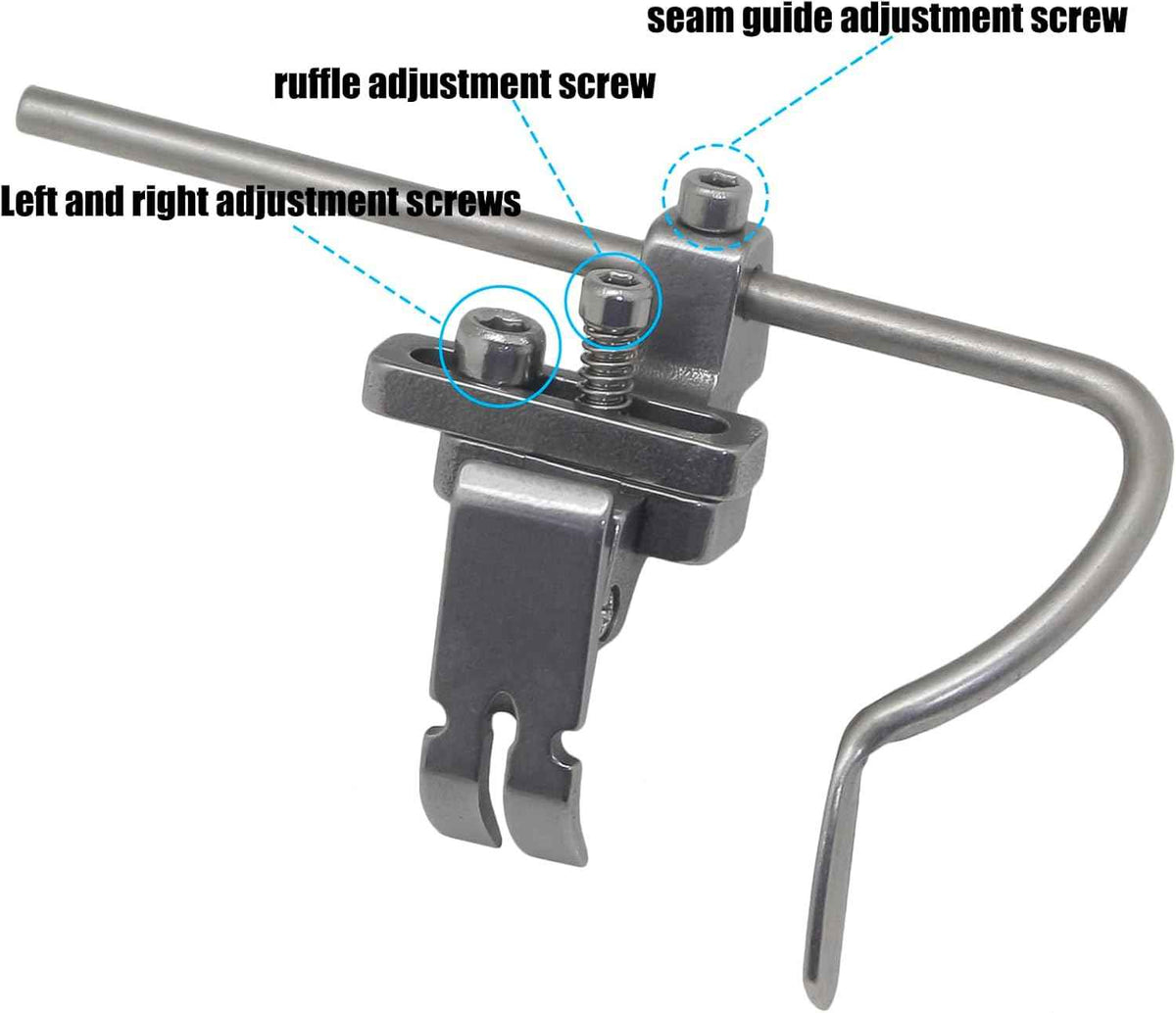 6in1 Adjustable Left Right Shirring Gathering Positioning Presser Foot