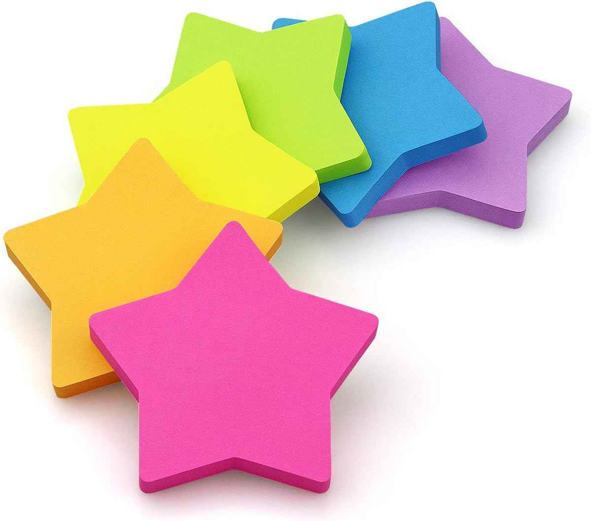 Stervorm Sticky Notes 6 Kleur 75 Vellen/Pad
