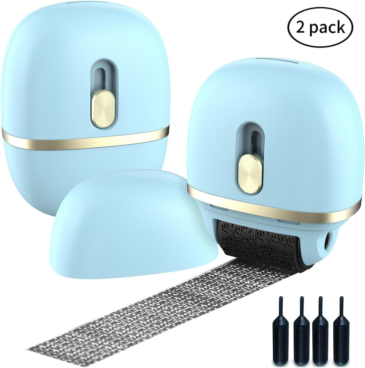 Identity Protection Roller Stamps 2 Pack Blue