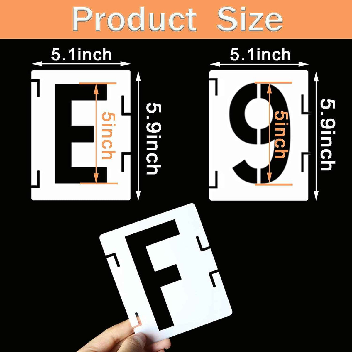 42Pcs Reusable Letter Stencils Symbol Numbers Craft Stencils,2/3/4/5/6 Inch 5 INCH