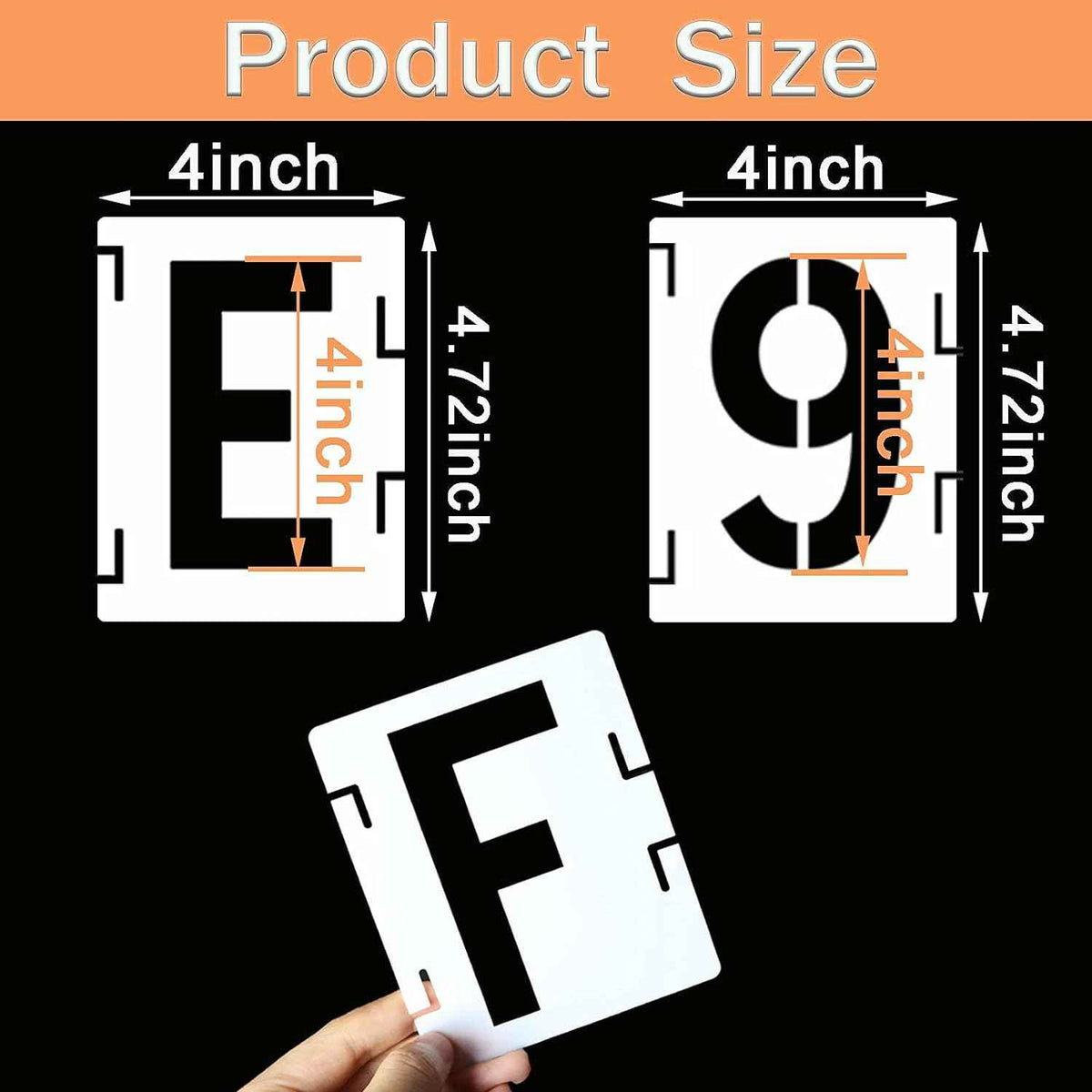 42Pcs Reusable Letter Stencils Symbol Numbers Craft Stencils,2/3/4/5/6 Inch 4 INCH