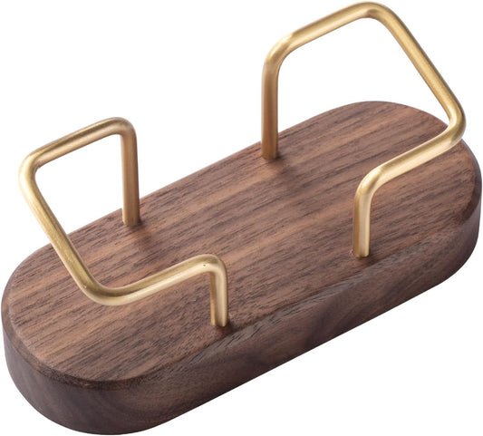 Wooden Business Card Holder for Office Desk Walnut