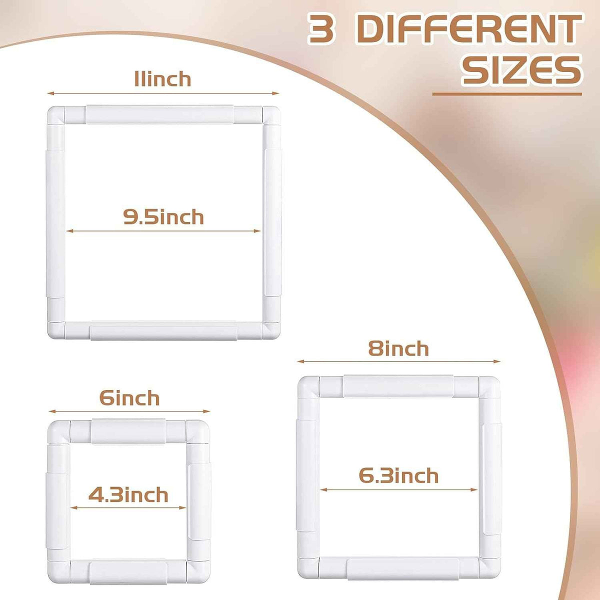 3Pcs Cross Stitch Embroidery Hoops and Frames for Quilting