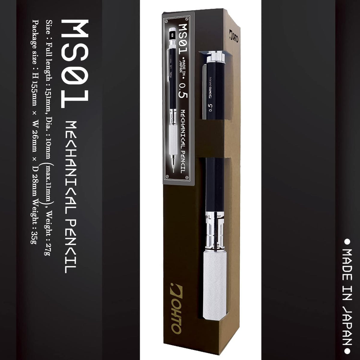 OHTO JAPAN MS01 Mechanical Pencil - 0.3mm/0.5mm