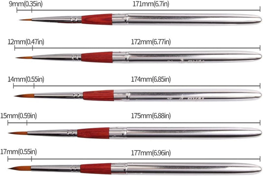 5PCS Travel Watercolor Artist Painting Brushes,Detachable