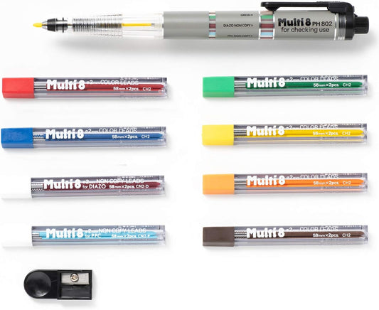 Pentel Bleistiftminenhalter und Minen-Set, Multi 8 Set (PH802ST)
