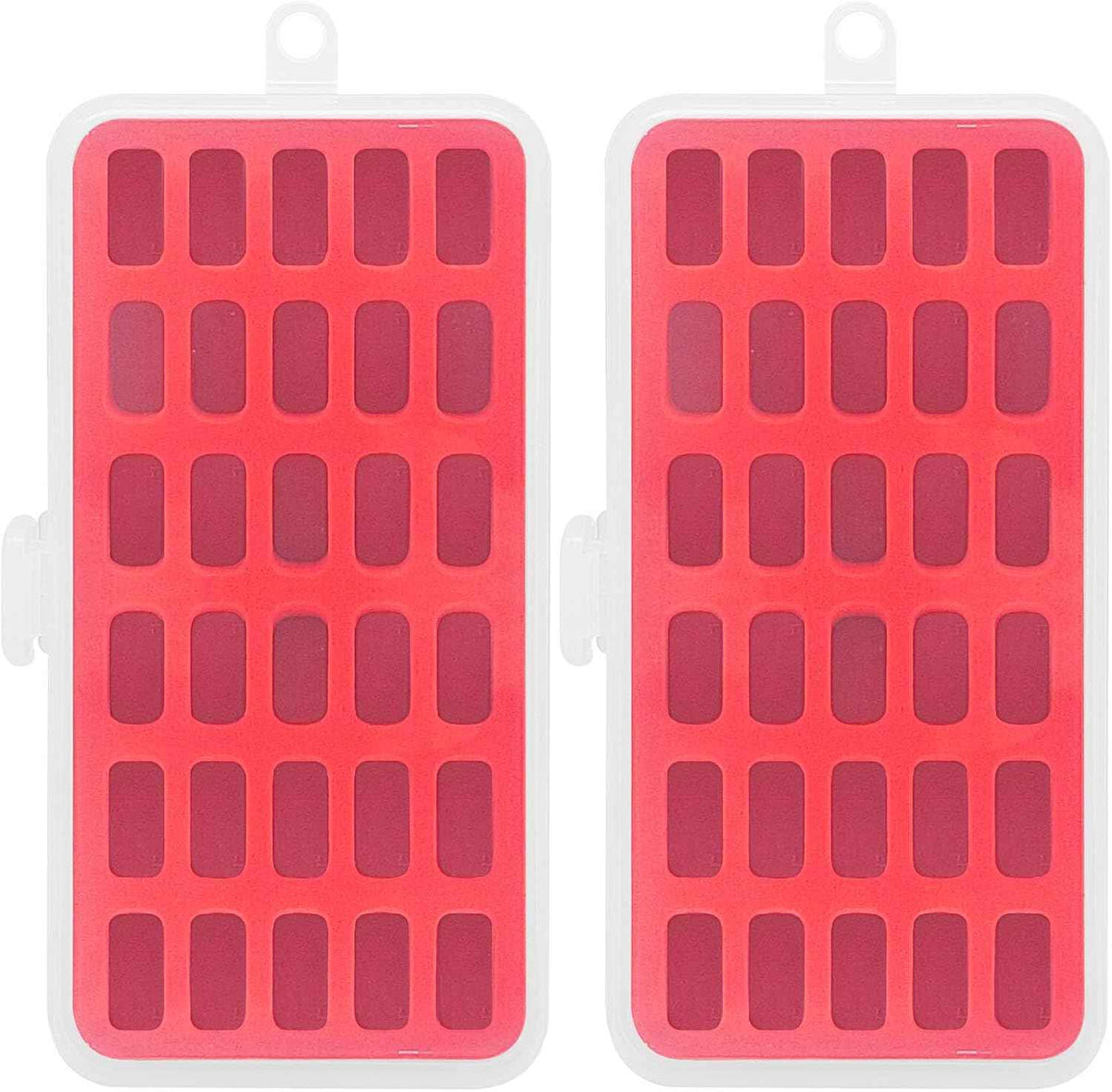 2PCS Plastic Bobbin Storage Case Bobbin Boxes Thread Organizer Red