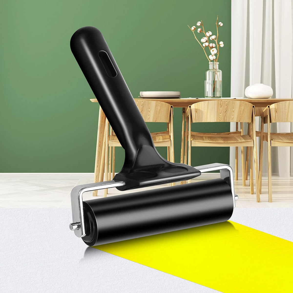2Pcs Rubber Brayer Rollers 4 and 2.2 Inch for Printmaking
