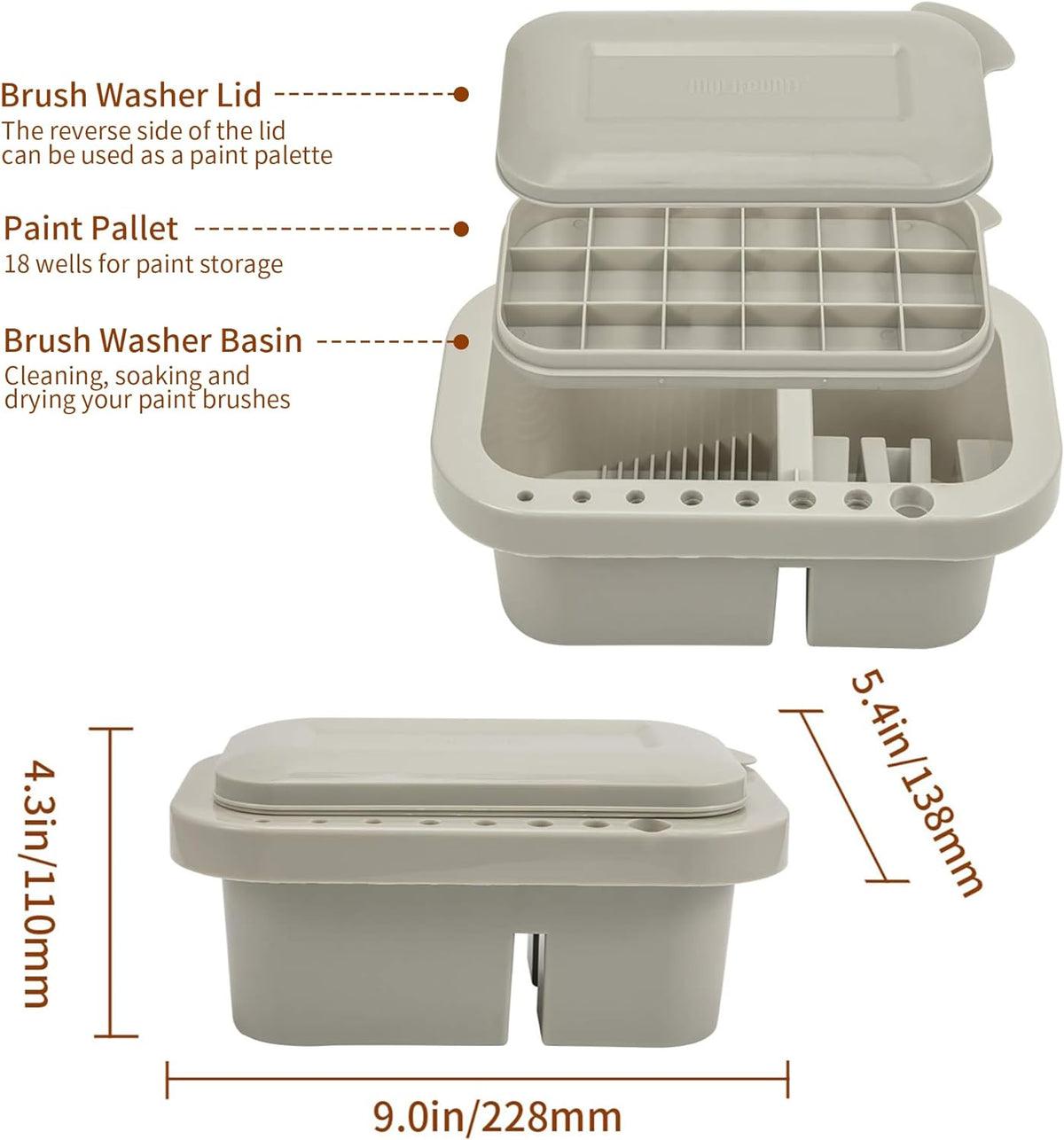 Paint Brush Cleaner Holder and Organizers with Palette
