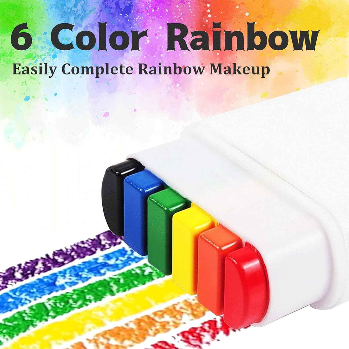6Pcs Pride Rainbow Face Body Paint Kit Crayon