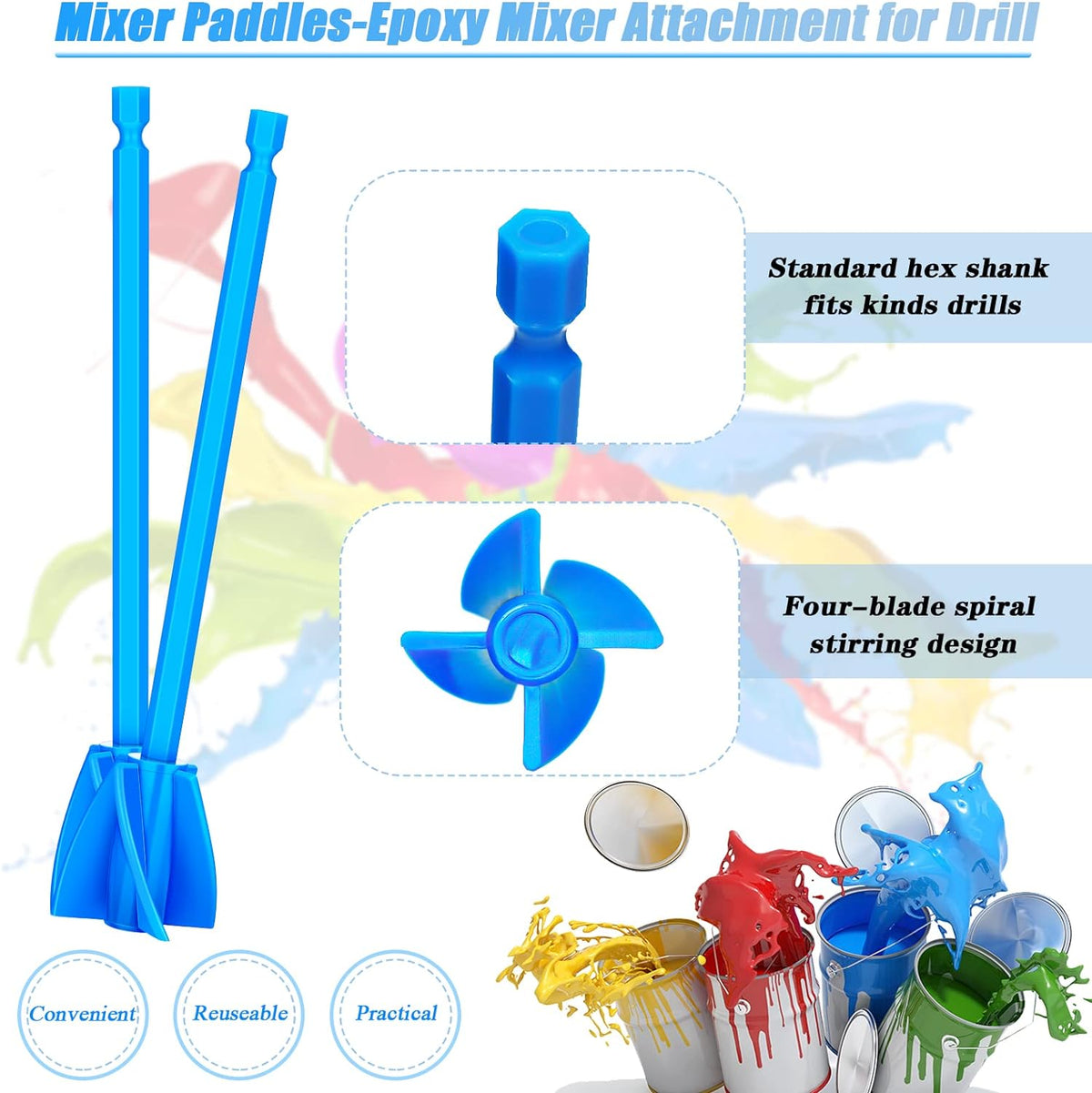 12Pcs Helix Paint Mixer Drill Attachment
