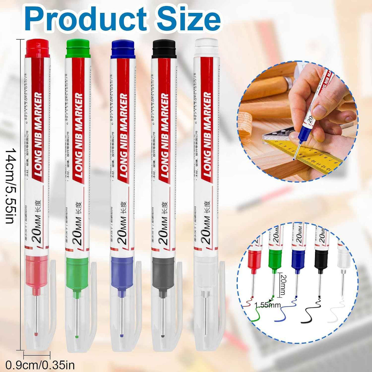 10Pcs Long Head Deep Hole Marker - Long Nib Marker Pen