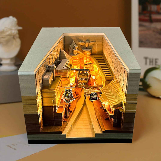2024 Time Piece Diagonal Alley 3D-Kalender-Notizblock mit LED-Leuchten