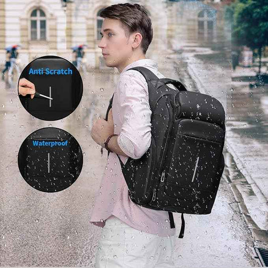 Eurcool Laptop-Rucksack für Herren, 15,6 Zoll, Reise- und Business-Anti-Diebstahl-Schwarze Tasche