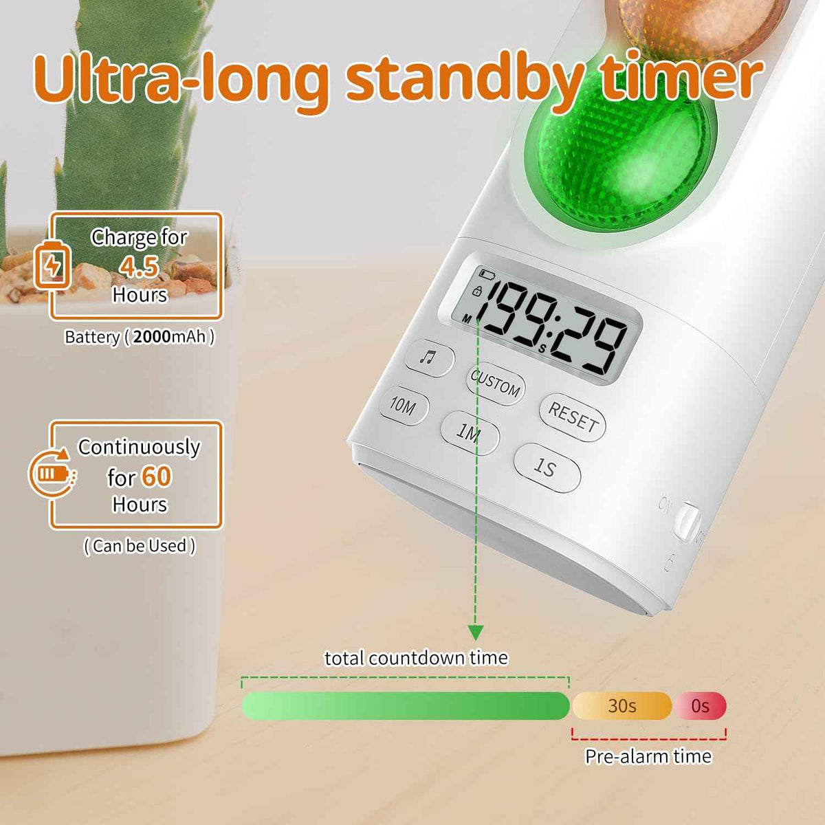 Traffic Light Visual Audio Digital Timer for Kids Classroom