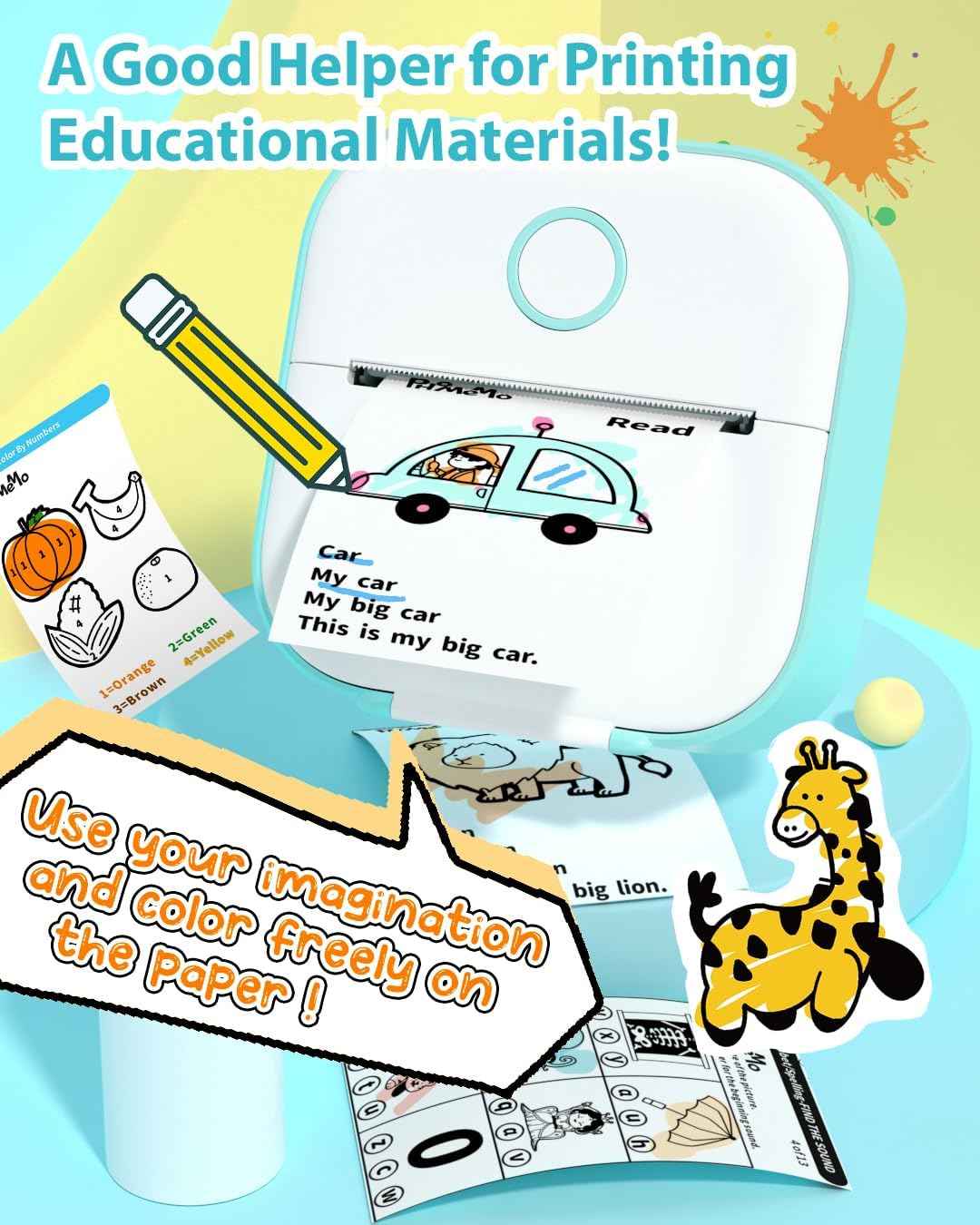 Phomemo T02 Inkeless Bluetooth Thermal Sticker Printer with 1 Roll Paper