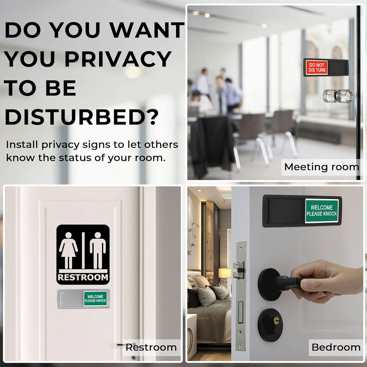 Sliding Magnetic Office Meeting Room Status Sign Do Not Disturb 2 Pack