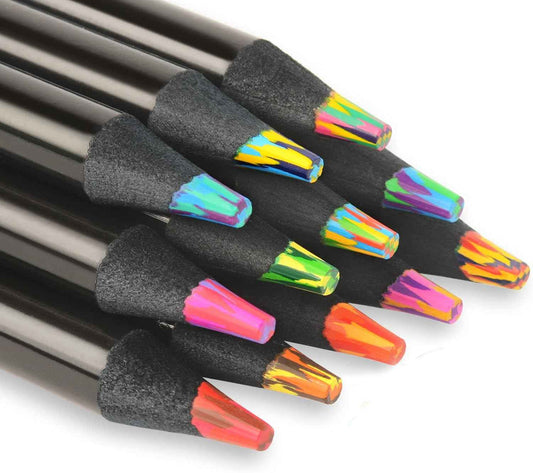 Lápices de colores 8 en 1 para dibujos de colorear para adultos, paquete de 12