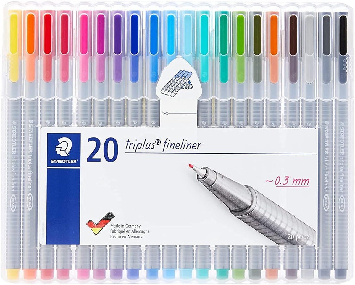 STAEDTLER Triplus Fineliner Pen, 20 olika färger