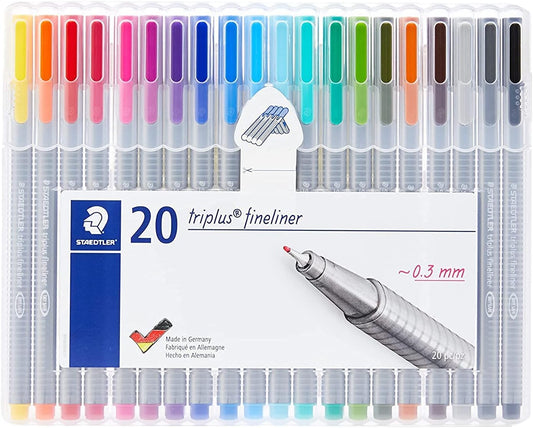 STAEDTLER Triplus Fineliner Stift, 20 verschiedene Farben