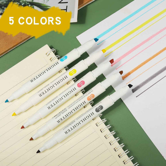MAIKE Real Mild Pastell Highlighters 5 Friendly Colors Markers