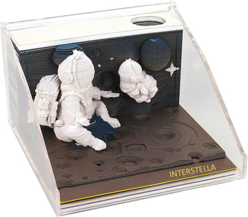 Astronauten-Notizblock aus Papier, 3D-Notizblöcke mit Stifthalter
