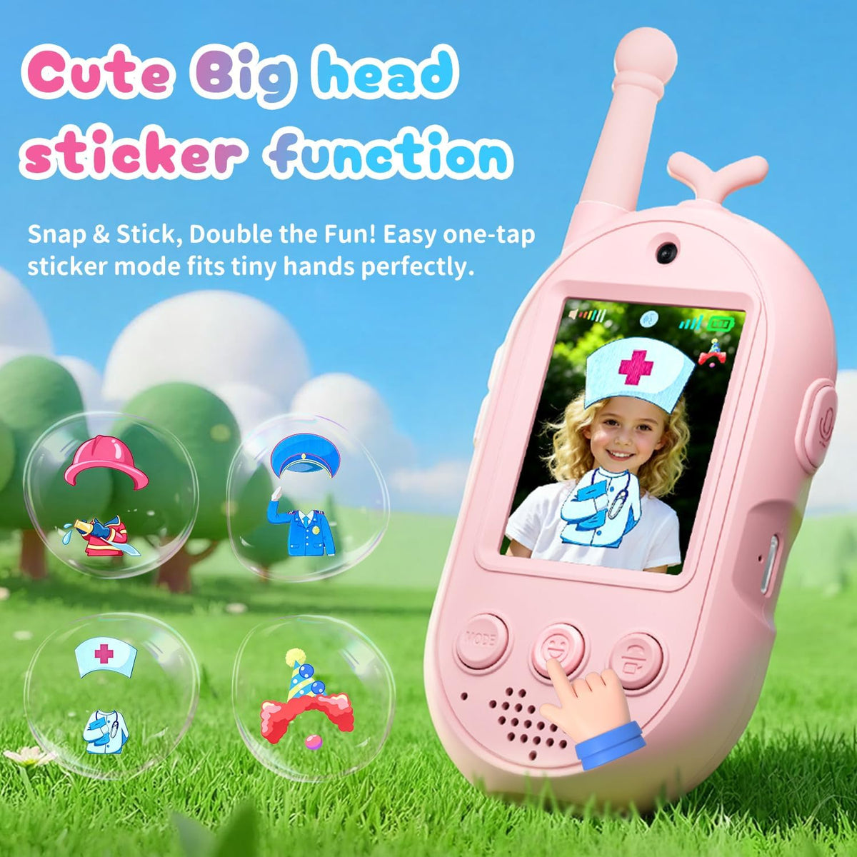 Upgraded Video Walkie Talkies for Kids, 2 Pack Rechargeable