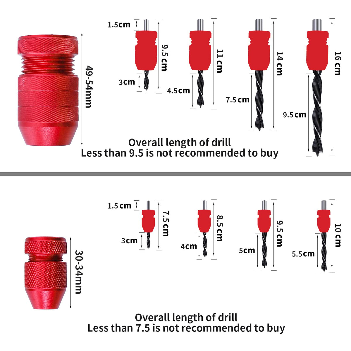 RUITOOL Drill Depth Stop for Drill Bits 2 Size Pack