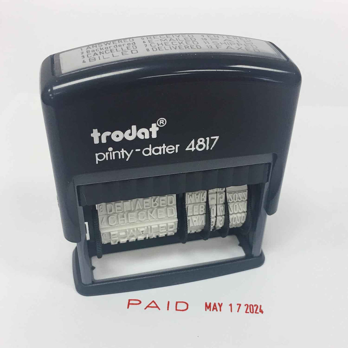 Trodat Printy-Dater 4817 Rubber Date Stamp – Self Inking