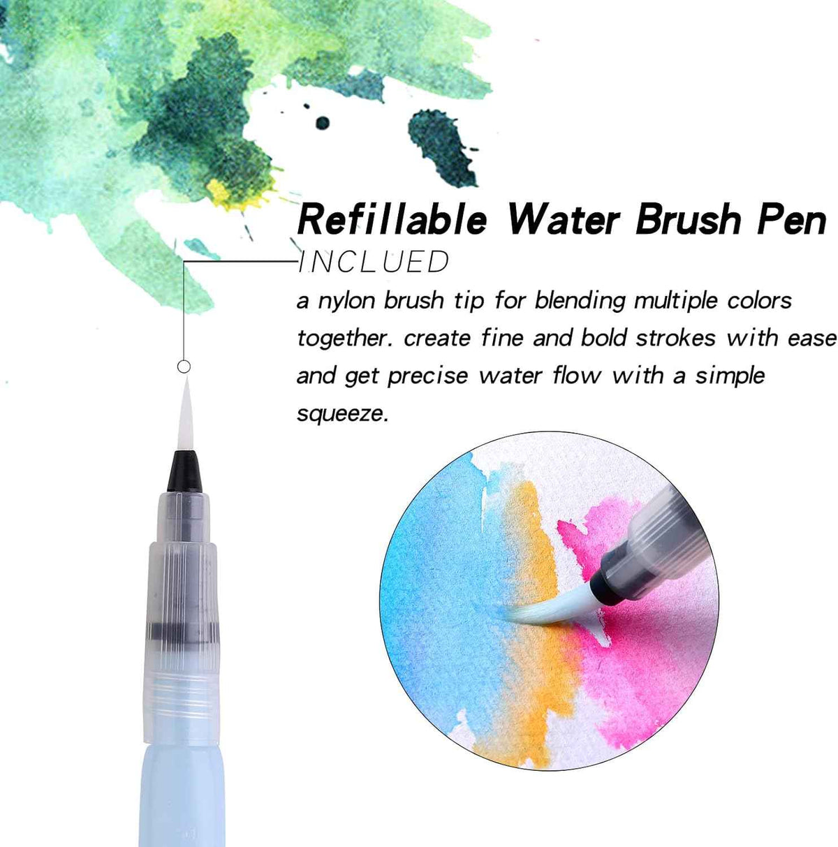 MAIKEDEPOT 96 Colors Watercolor Brush Pens with 3 Blending Brush