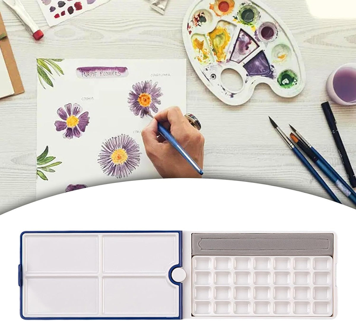 Watercolor Palette Gouache Mixing Tray Leakproof