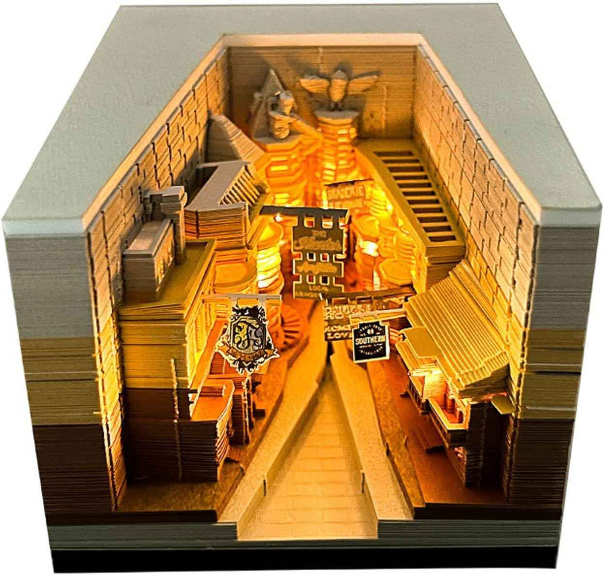 2024 Time Piece Diagonal Alley 3D-Kalender-Notizblock mit LED-Leuchten