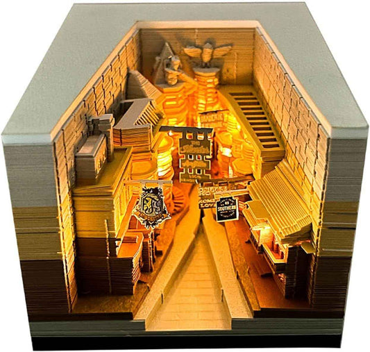 2024 Time Piece Diagonal Alley 3D-Kalender-Notizblock mit LED-Leuchten
