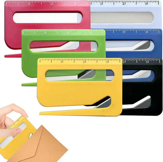 3-in-1 Letter Opener, Ruler & Magnifier 6 Color Pack