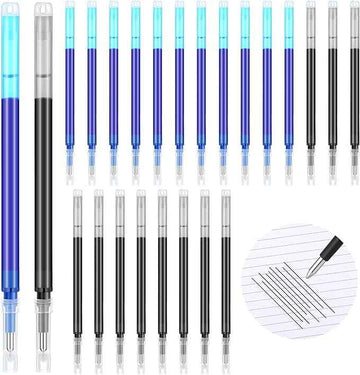 24 stykker Erasable Gel Ink Pen Refills Point 0,7 mm (svart, blå)