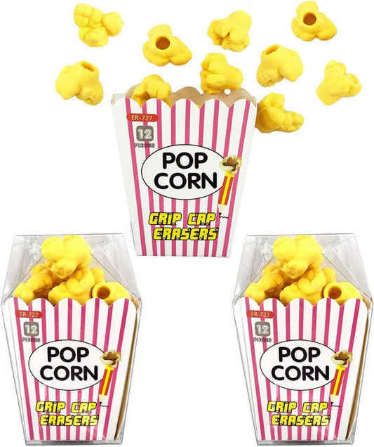 Lebensmittel-Popcorn-Radiergummis, 36 Stück