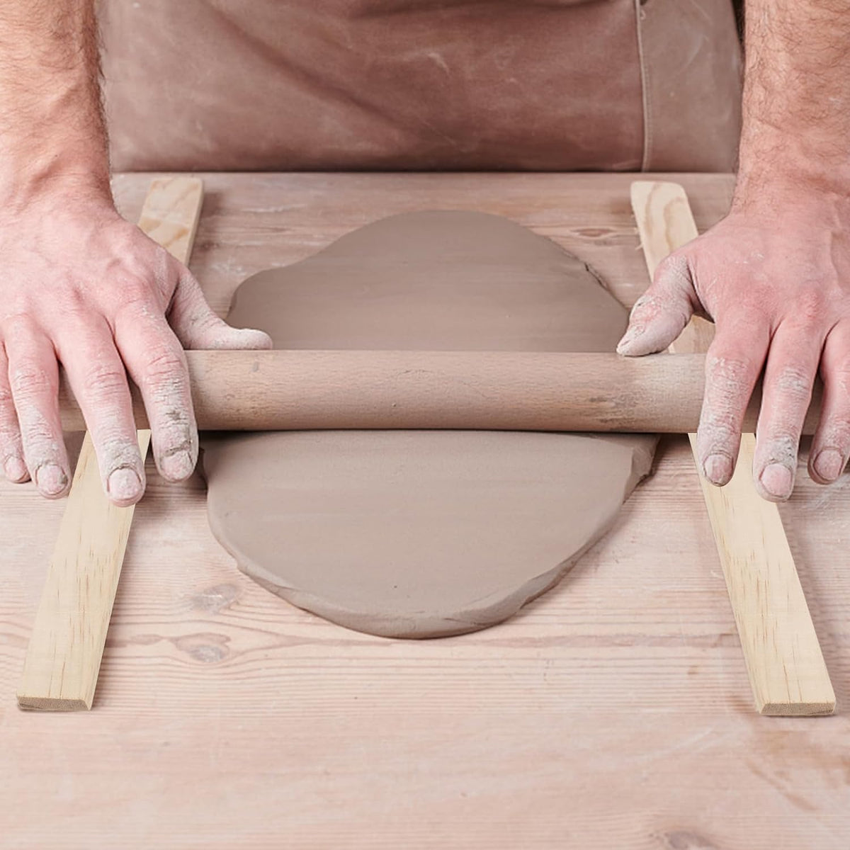 6 Pieces Pottery Tools Teaching Rolling Mud Stick Guide