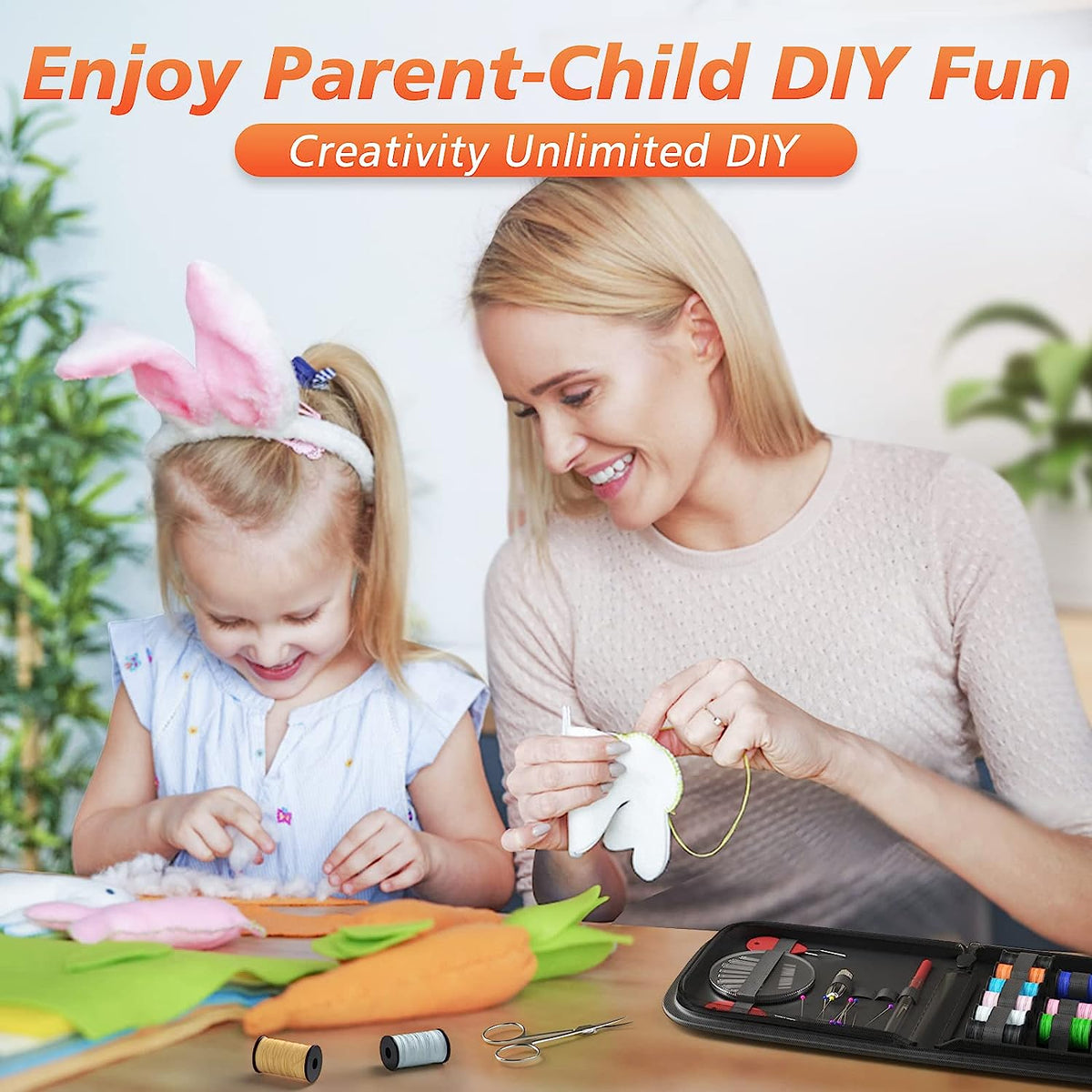 Kit de couture Portable 27 pièces, cadeaux avec étui pour grand-mère, maman et enfants
